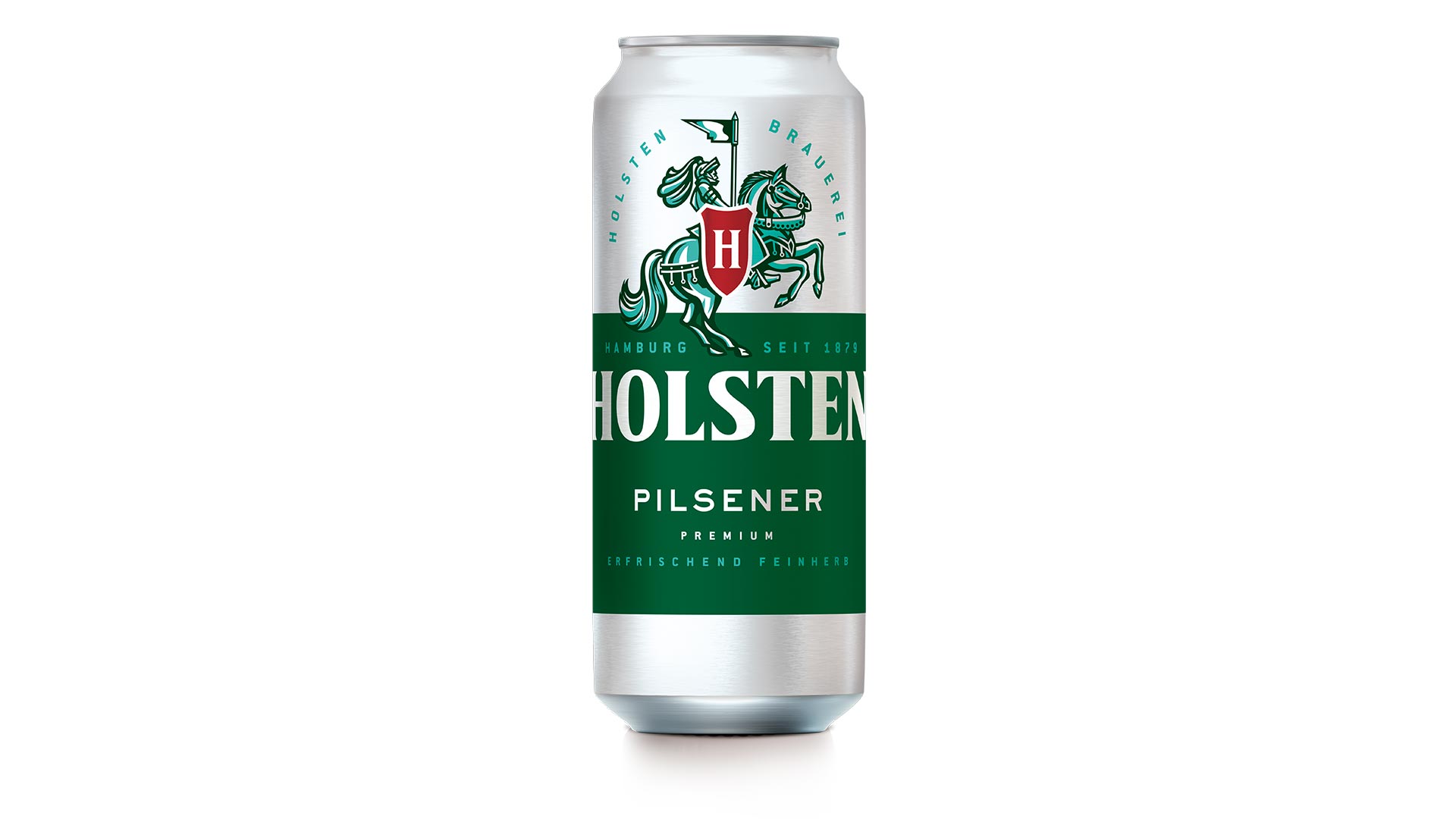Frontalansicht von Holsten Pilsener Bier in der Dose