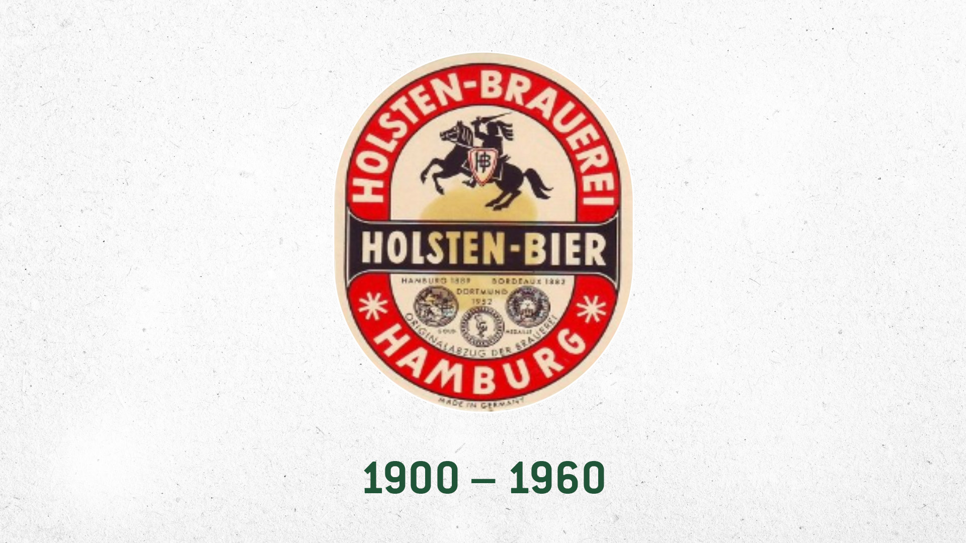 Holsten Bier historisches Etikett Mitte 20. Jahrhundert